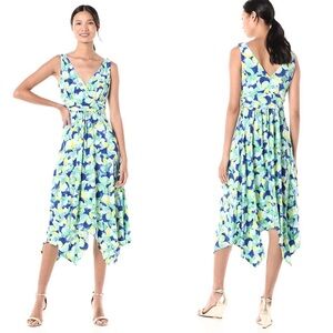 Pappagallo Becca Seafoam Multi‎ Floral Caribbean Bloom Sleeveless Midi Dress M